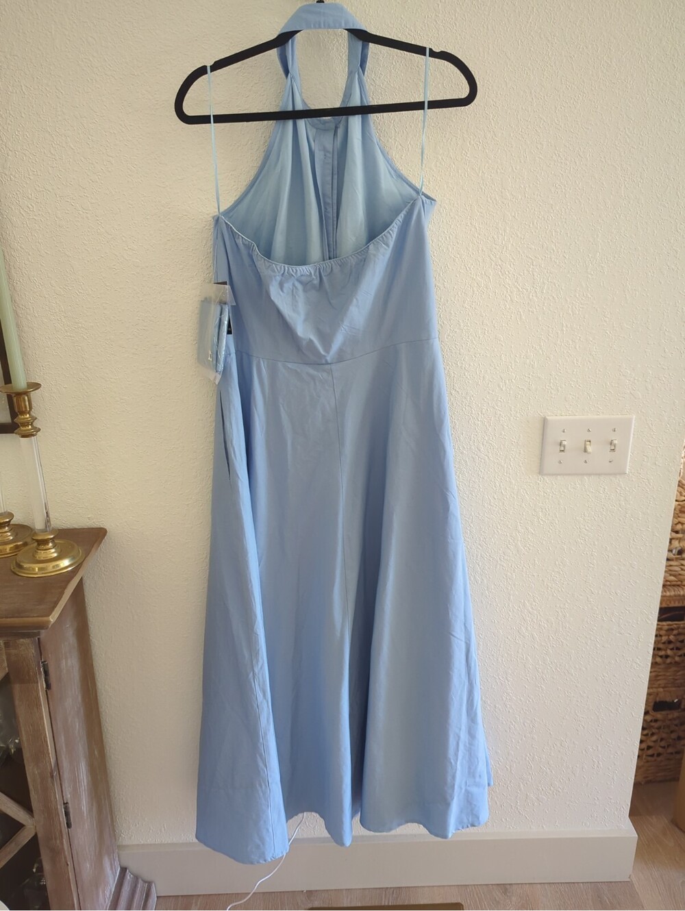 Boston Proper Maxi Length Belted Poplin Collared Shirt Dress Blue size 16 NWT - Picture 9 of 13